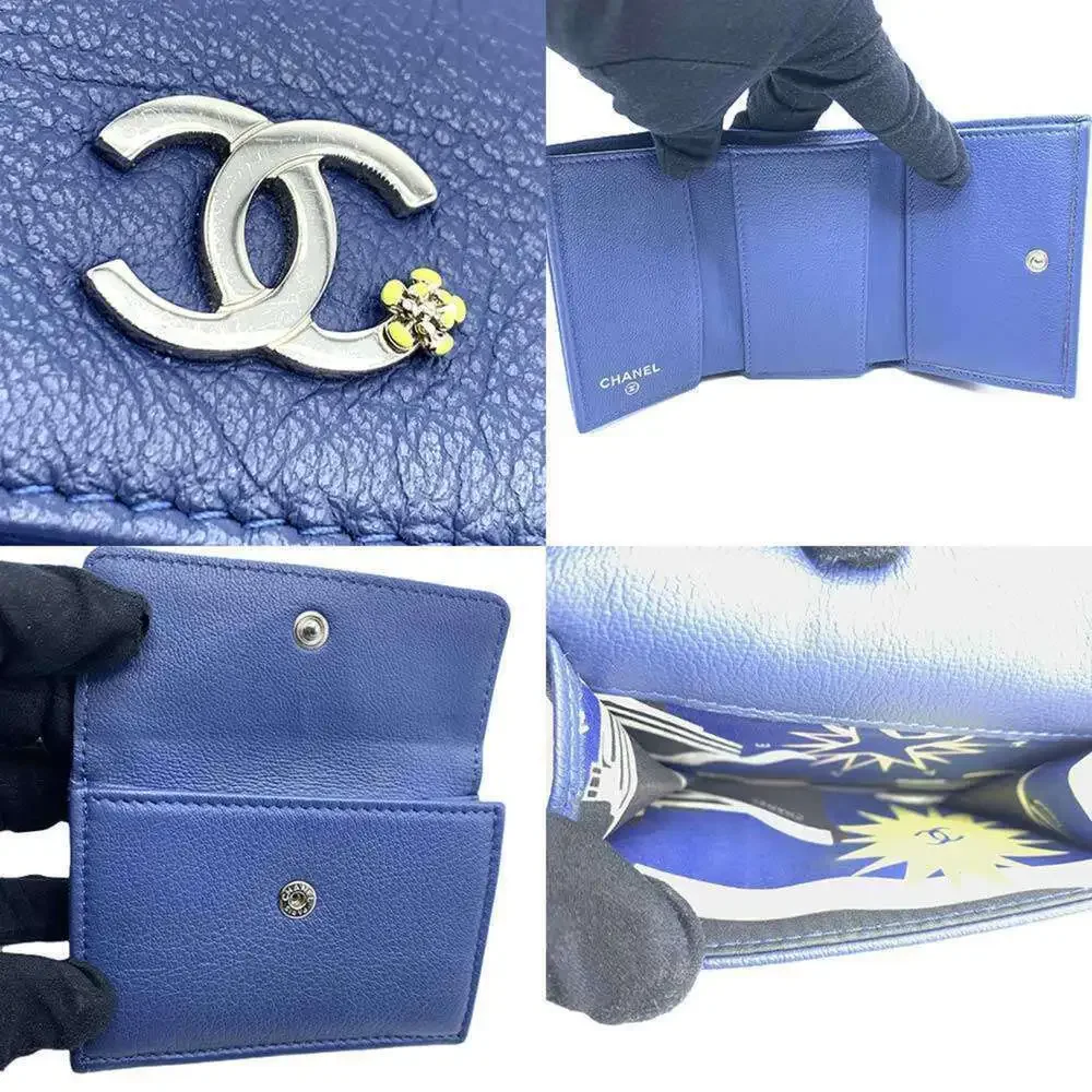 CHANEL Blue Leather Wallet